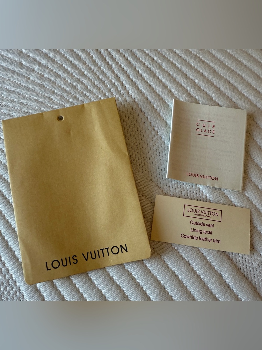 Louis Vuitton CUIR GLACE luggage Booklet Envelope & Malletier A Paris New Cards